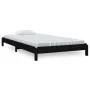 Black solid pine wood stackable bed 90x200 cm by vidaXL, Beds and slatted bases - Ref: Foro24-820396, Price: 133,80 €, Discou...