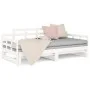 Sofá cama extraíble madera maciza de pino blanco 2x(90x190) cm de vidaXL, Camas y somieres - Ref: Foro24-820353, Precio: 142,...