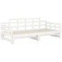 Sofá cama extraíble madera maciza de pino blanco 2x(90x190) cm de vidaXL, Camas y somieres - Ref: Foro24-820353, Precio: 142,...