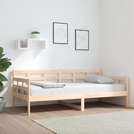 Solid pine wood sofa bed 90x190 cm by vidaXL, Beds and slatted bases - Ref: Foro24-820367, Price: 94,74 €, Discount: %