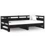 Removable sofa bed solid black pine wood 2x(80x200) cm by vidaXL, Beds and slatted bases - Ref: Foro24-820321, Price: 155,59 ...