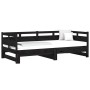 Removable sofa bed solid black pine wood 2x(80x200) cm by vidaXL, Beds and slatted bases - Ref: Foro24-820321, Price: 182,18 ...