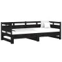 Removable sofa bed solid black pine wood 2x(80x200) cm by vidaXL, Beds and slatted bases - Ref: Foro24-820321, Price: 155,59 ...