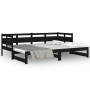 Removable sofa bed solid black pine wood 2x(80x200) cm by vidaXL, Beds and slatted bases - Ref: Foro24-820321, Price: 182,18 ...