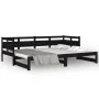 Removable sofa bed solid black pine wood 2x(80x200) cm by vidaXL, Beds and slatted bases - Ref: Foro24-820321, Price: 155,59 ...