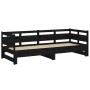 Removable sofa bed solid black pine wood 2x(80x200) cm by vidaXL, Beds and slatted bases - Ref: Foro24-820321, Price: 182,18 ...