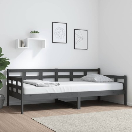 Schlafsofa aus massivem, grauem Kiefernholz, 90 x 200 cm von vidaXL, Betten und Lattenroste - Ref: Foro24-820359, Preis: 128,...