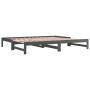Sofá cama extraíble madera maciza de pino gris 2x(90x200) cm de vidaXL, Camas y somieres - Ref: Foro24-820429, Precio: 159,54...