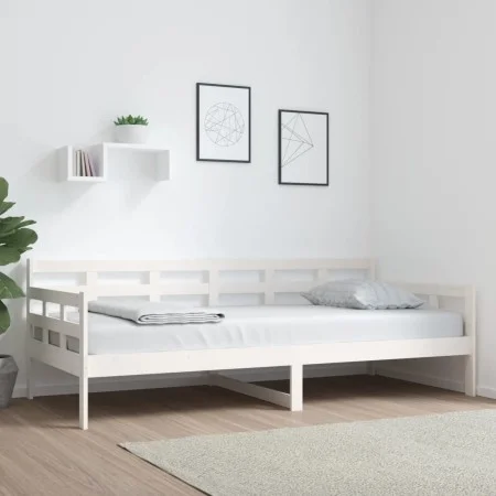 Schlafsofa aus massivem weißem Kiefernholz, 90 x 200 cm von vidaXL, Betten und Lattenroste - Ref: Foro24-820358, Preis: 127,9...