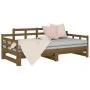 Removable sofa bed solid pine wood honey brown 2x(90x190)cm by vidaXL, Beds and slatted bases - Ref: Foro24-820355, Price: 18...