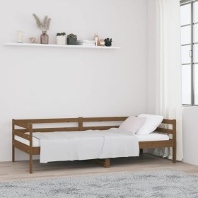 Sofá cama de madera maciza de pino marrón miel 90x190 cm de vidaXL, Camas y somieres - Ref: Foro24-814637, Precio: 123,23 €, ...