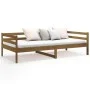 Sofá cama de madera maciza de pino marrón miel 90x190 cm de vidaXL, Camas y somieres - Ref: Foro24-814637, Precio: 121,45 €, ...