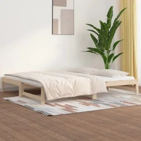 Removable sofa bed solid pine wood 2x(90x190) cm by vidaXL, Beds and slatted bases - Ref: Foro24-820437, Price: 115,08 €, Dis...