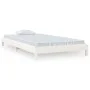White solid pine wood stackable bed 90x200 cm by vidaXL, Beds and slatted bases - Ref: Foro24-820393, Price: 98,45 €, Discoun...