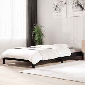 Cama apilable de madera pino maciza negro 75x190 cm de vidaXL, Camas y somieres - Ref: Foro24-820411, Precio: 97,84 €, Descue...