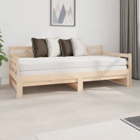 Removable sofa bed solid pine wood 2x(90x190) cm by vidaXL, Beds and slatted bases - Ref: Foro24-820382, Price: 163,31 €, Dis...