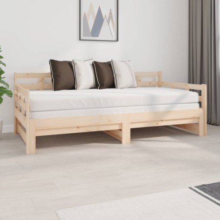 Removable sofa bed solid pine wood 2x(90x190) cm by vidaXL, Beds and slatted bases - Ref: Foro24-820382, Price: 165,73 €, Dis...