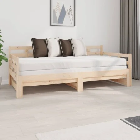 Removable sofa bed solid pine wood 2x(90x190) cm by vidaXL, Beds and slatted bases - Ref: Foro24-820382, Price: 163,31 €, Dis...