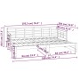 Removable sofa bed solid pine wood 2x(90x190) cm by vidaXL, Beds and slatted bases - Ref: Foro24-820382, Price: 165,73 €, Dis...