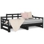 Removable sofa bed solid black pine wood 2x(90x200) cm by vidaXL, Beds and slatted bases - Ref: Foro24-820346, Price: 197,38 ...