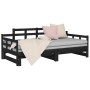 Removable sofa bed solid black pine wood 2x(90x200) cm by vidaXL, Beds and slatted bases - Ref: Foro24-820346, Price: 197,38 ...