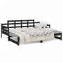 Removable sofa bed solid black pine wood 2x(90x200) cm by vidaXL, Beds and slatted bases - Ref: Foro24-820346, Price: 197,38 ...