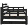 Sofá cama extraíble madera maciza de pino negro 2x(90x200) cm de vidaXL, Camas y somieres - Ref: Foro24-820346, Precio: 197,3...