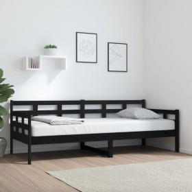 Schlafsofa aus massivem schwarzem Kiefernholz, 80 x 200 cm von vidaXL, Betten und Lattenroste - Ref: Foro24-820366, Preis: 12...