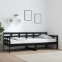 Sofá cama madera maciza de pino negro 80x200 cm de vidaXL, Camas y somieres - Ref: Foro24-820366, Precio: 121,21 €, Descuento: %
