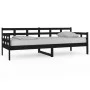 Sofá cama madera maciza de pino negro 80x200 cm de vidaXL, Camas y somieres - Ref: Foro24-820366, Precio: 121,21 €, Descuento: %