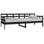 Sofá cama madera maciza de pino negro 80x200 cm de vidaXL, Camas y somieres - Ref: Foro24-820366, Precio: 121,21 €, Descuento: %