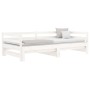 Sofá cama extraíble madera maciza de pino blanco 2x(80x200) cm
