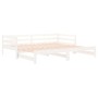 Sofá cama extraíble madera maciza de pino blanco 2x(80x200) cm