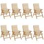 Reclining garden chairs and cushions 8 pcs solid teak wood by vidaXL, Garden chairs - Ref: Foro24-3196526, Price: 1,00 €, Dis...