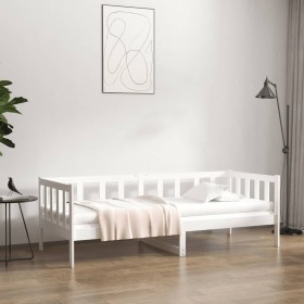 Sofá cama madera maciza de pino blanco 90x190 cm
