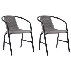 Set comedor de jardín 7 pzas con cojines ratán sintético beige