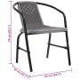Set comedor de jardín 7 pzas con cojines ratán sintético beige
