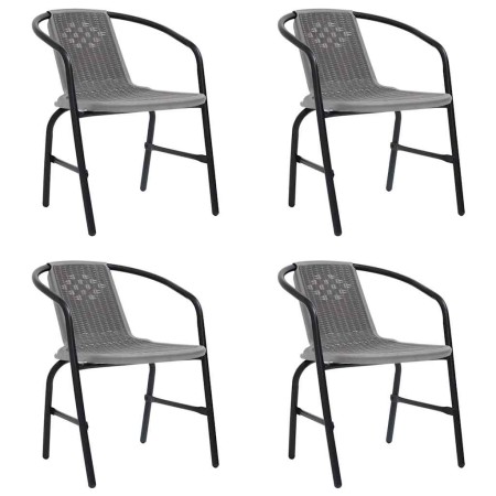 Set comedor de jardín 9 pzas con cojines ratán sintético beige