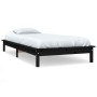 Solid black pine wood bed frame 90x200 cm by vidaXL, Beds and slatted bases - Ref: Foro24-820530, Price: 76,53 €, Discount: %