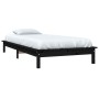 Solid black pine wood bed frame 90x200 cm by vidaXL, Beds and slatted bases - Ref: Foro24-820530, Price: 76,53 €, Discount: %