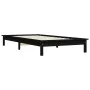 Estructura de cama madera maciza de pino negra 90x200 cm de vidaXL, Camas y somieres - Ref: Foro24-820530, Precio: 68,30 €, D...