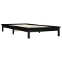 Solid black pine wood bed frame 90x200 cm by vidaXL, Beds and slatted bases - Ref: Foro24-820530, Price: 76,53 €, Discount: %