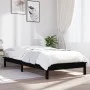 Single bed frame solid black pine wood 90x190 cm by vidaXL, Beds and slatted bases - Ref: Foro24-820575, Price: 95,64 €, Disc...