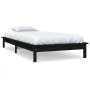 Single bed frame solid black pine wood 90x190 cm by vidaXL, Beds and slatted bases - Ref: Foro24-820575, Price: 96,87 €, Disc...