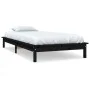 Single bed frame solid black pine wood 90x190 cm by vidaXL, Beds and slatted bases - Ref: Foro24-820575, Price: 95,64 €, Disc...