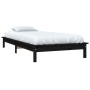 Single bed frame solid black pine wood 90x190 cm by vidaXL, Beds and slatted bases - Ref: Foro24-820575, Price: 96,87 €, Disc...