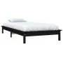 Single bed frame solid black pine wood 90x190 cm by vidaXL, Beds and slatted bases - Ref: Foro24-820575, Price: 95,64 €, Disc...