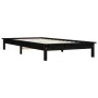 Single bed frame solid black pine wood 90x190 cm by vidaXL, Beds and slatted bases - Ref: Foro24-820575, Price: 95,64 €, Disc...