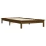 Estructura de cama madera maciza pino marrón miel 75x190 cm de vidaXL, Camas y somieres - Ref: Foro24-820569, Precio: 63,40 €...