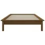 Solid pine wood bed frame honey brown 75x190 cm by vidaXL, Beds and slatted bases - Ref: Foro24-820569, Price: 64,05 €, Disco...